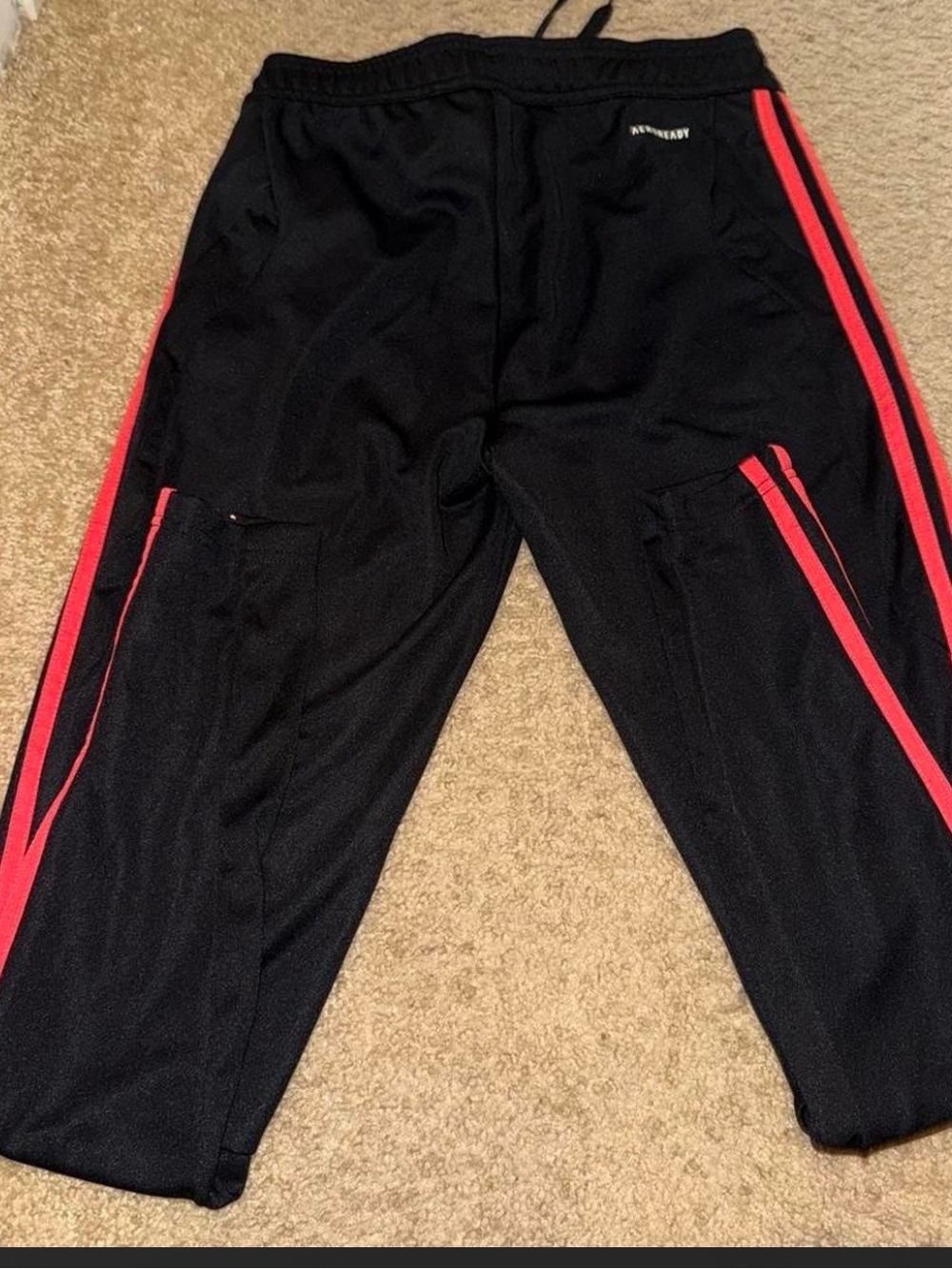 adidas Black Shorts with Pink Side Stripes - Picture 2 of 2